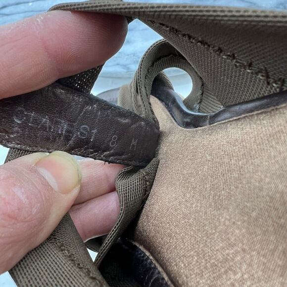 Donald J Pliner Womens 8 Sandals Brown Clare Cork Wedge Slip On Open Toe Heel - Picture 10 of 12